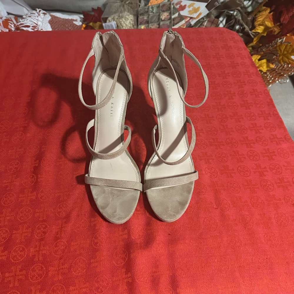 Kelly & Katie Taupe Strappy Heels